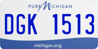 MI license plate DGK1513