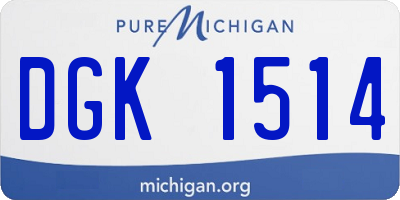 MI license plate DGK1514