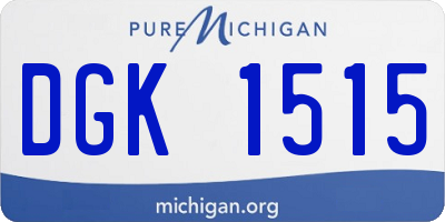 MI license plate DGK1515