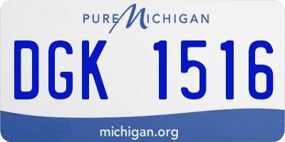 MI license plate DGK1516