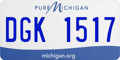 MI license plate DGK1517