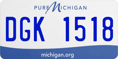 MI license plate DGK1518