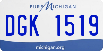 MI license plate DGK1519