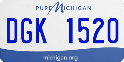 MI license plate DGK1520