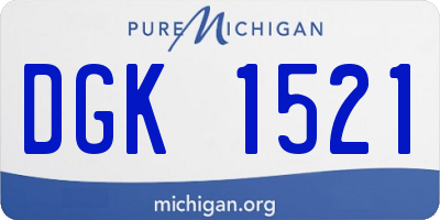 MI license plate DGK1521