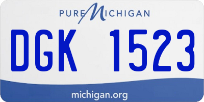 MI license plate DGK1523
