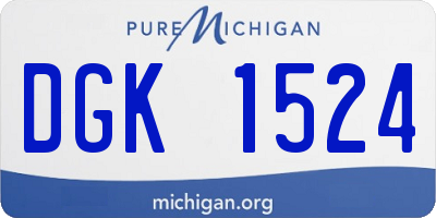 MI license plate DGK1524