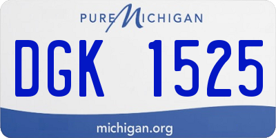 MI license plate DGK1525