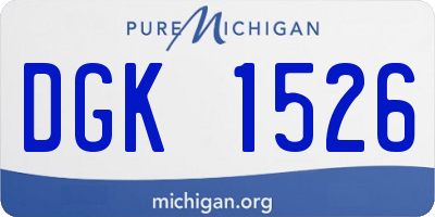 MI license plate DGK1526