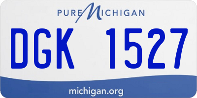 MI license plate DGK1527