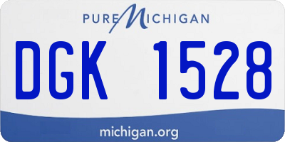 MI license plate DGK1528