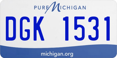 MI license plate DGK1531