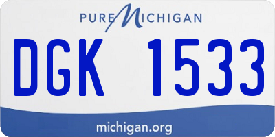 MI license plate DGK1533