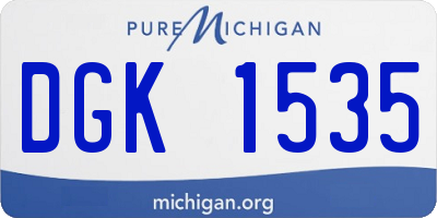 MI license plate DGK1535