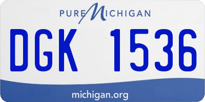 MI license plate DGK1536