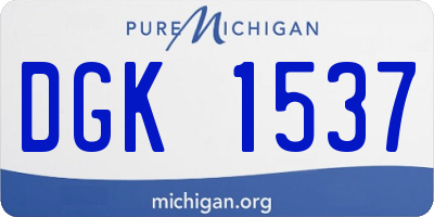 MI license plate DGK1537