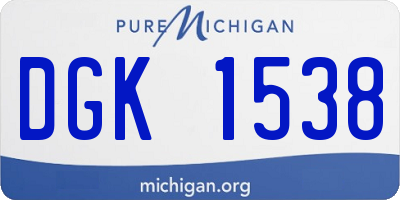 MI license plate DGK1538