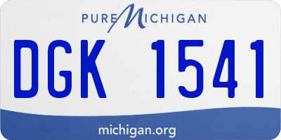 MI license plate DGK1541