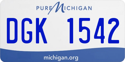 MI license plate DGK1542