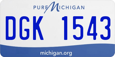 MI license plate DGK1543