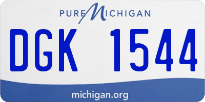 MI license plate DGK1544