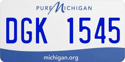 MI license plate DGK1545