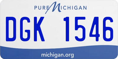 MI license plate DGK1546