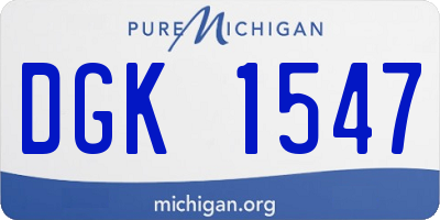 MI license plate DGK1547