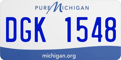 MI license plate DGK1548