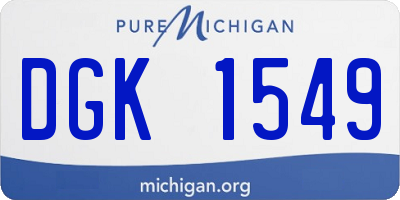 MI license plate DGK1549