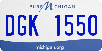 MI license plate DGK1550