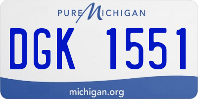 MI license plate DGK1551