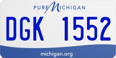MI license plate DGK1552