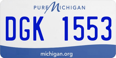 MI license plate DGK1553