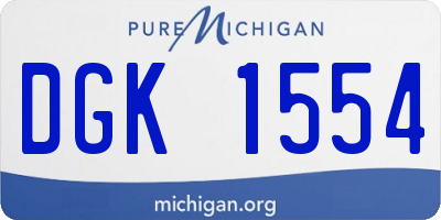 MI license plate DGK1554
