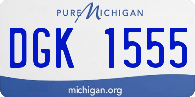 MI license plate DGK1555