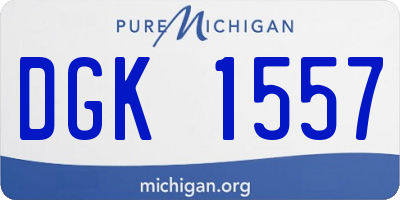 MI license plate DGK1557