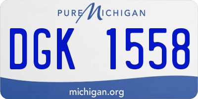 MI license plate DGK1558