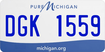 MI license plate DGK1559