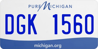 MI license plate DGK1560