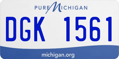MI license plate DGK1561