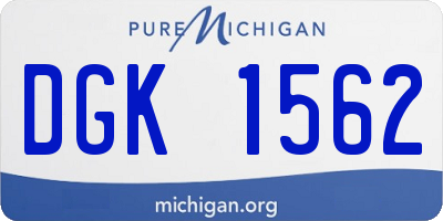 MI license plate DGK1562
