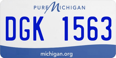 MI license plate DGK1563