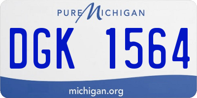 MI license plate DGK1564
