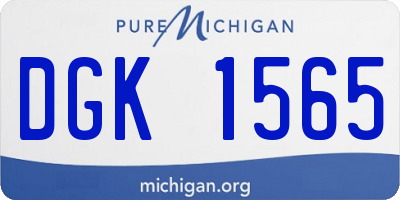 MI license plate DGK1565