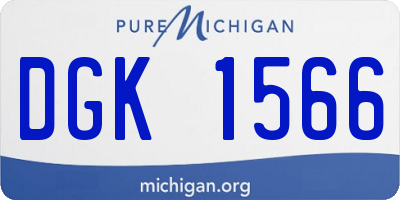 MI license plate DGK1566