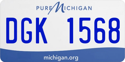 MI license plate DGK1568