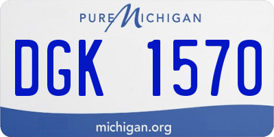 MI license plate DGK1570