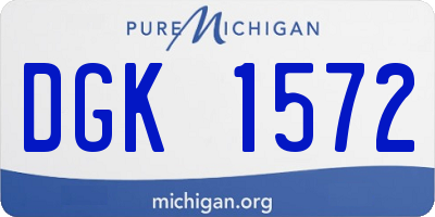 MI license plate DGK1572