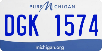 MI license plate DGK1574